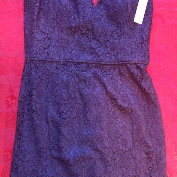 Donna Morgan Quinn Short Strapless Lace Dress - Picture 2 of 8